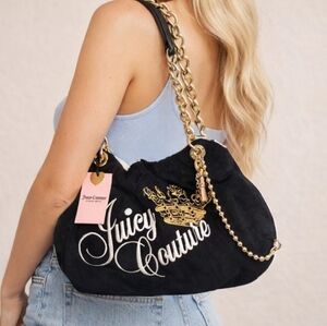 Juicy Couture Black and Gold Shoulder Bag